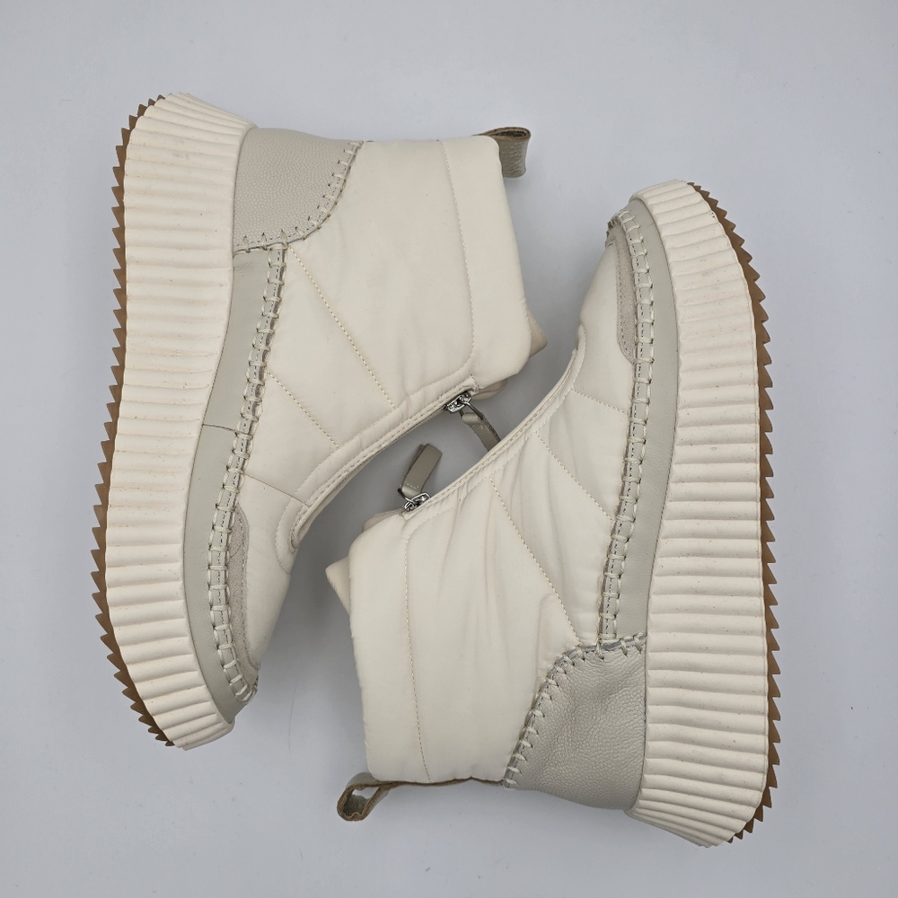 NWOT Dolce Vita Devlin Platform Zip-Up Sneakers, Ivory Nylon, Women's 8.5 - Picture 9 of 14